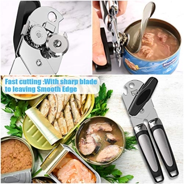 Easy Grip Stainless Steel Manual Can Opener for Seniors