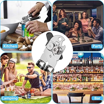 Easy Grip Stainless Steel Manual Can Opener for Seniors