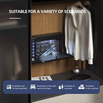 XDeer Wall Gun Safe, Biometric Gun Safes for Pistols, Quick-Access Handgun Safe with Fingerprint & Digital Key Pad, Pistol Safe for Home, Up to 1 Full-size pistol