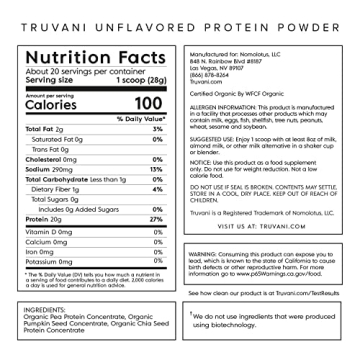 Truvani Vegan Pea Protein Powder 20g Plant Based Protein