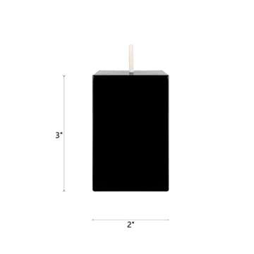 Mega Candles 3 pcs Unscented Black Square Pillar Candle, Hand Poured Premium Wax Candles 2 Inch x 3 ...