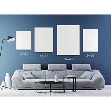 ARTEZA Stretched Canvas, 30 x 40 Inches, Pack of 2, Blank White Large Canvas for Acrylic, Oil and Gouache Painting