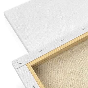 ARTEZA Stretched Canvas, 30 x 40 Inches, Pack of 2, Blank White Large Canvas for Acrylic, Oil and Gouache Painting