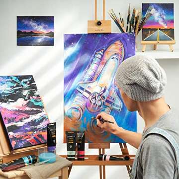 ARTEZA Stretched Canvas, 30 x 40 Inches, Pack of 2, Blank White Large Canvas for Acrylic, Oil and Gouache Painting