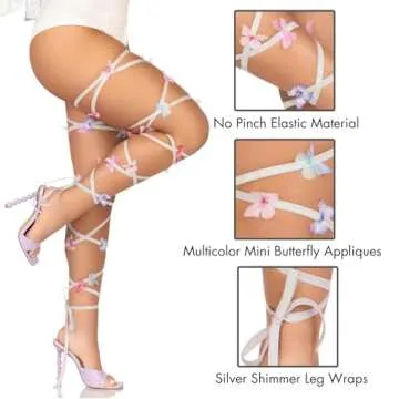 Leg Avenue Glitter Butterfly Leg Wraps for Festivals