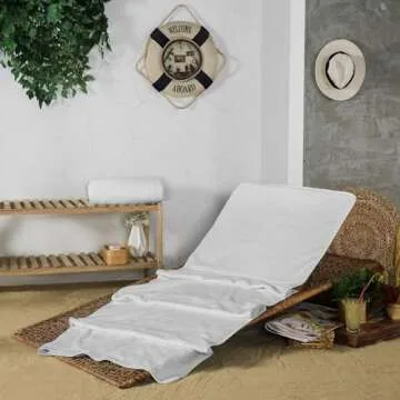 Luxurious Turkish Cotton Chaise Lounge Towel Cover with Pocket Design