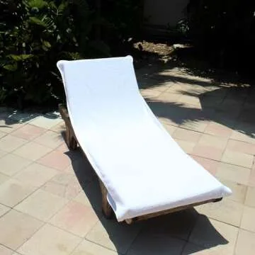 Luxurious Turkish Cotton Chaise Lounge Towel Cover with Pocket Design