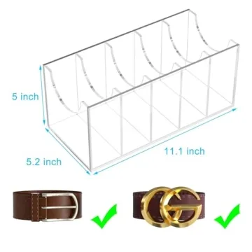 NIUBEE Acrylic Belt Organizer - Stylish Storage for Belts