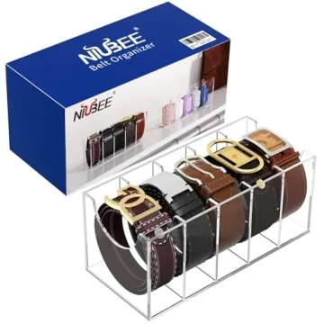 NIUBEE Acrylic Belt Organizer - Stylish Storage for Belts
