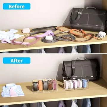 NIUBEE Acrylic Belt Organizer - Stylish Storage for Belts