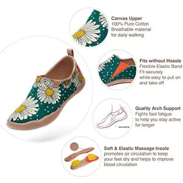 UIN Women's Art Travel Shoes - Slip On Canvas Loafers