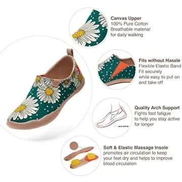 UIN Women's Art Travel Shoes - Slip On Canvas Loafers