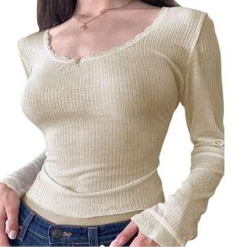 Y2K Vintage Lace Button Bow Frill Crop Top Long Sleeve V Neck Basic Shirt Harajuku Autumn Retro Fairycore Tee Pullovers Medium