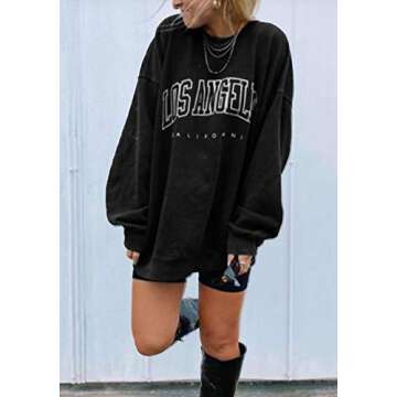 Women's Los Angeles California Oversized Sweatshirt - Casual Pullover Top