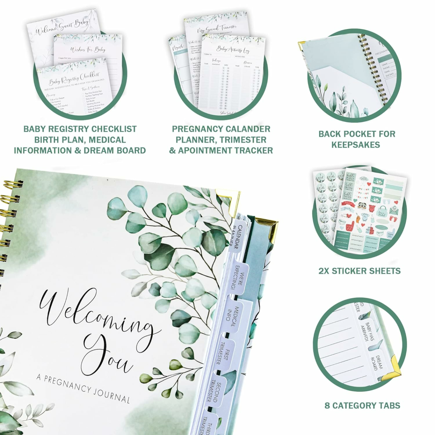 Pregnancy Journal with Stickers & Keepsake Pocket