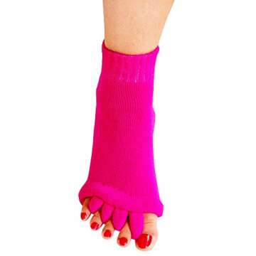 Nachvorn Yoga Sports GYM Five Toe Separator Socks Alignment Pain Health Massage Socks, Prevent Foot ...