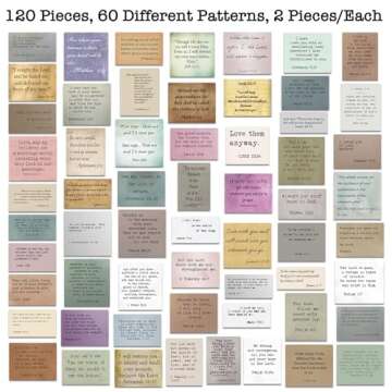 120 Pieces Retro Bible Verse Stickers (2 Pieces of Each), Inspirational Christian Vintage Journaling...