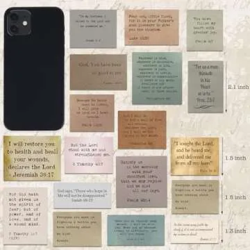 120 Pieces Retro Bible Verse Stickers (2 Pieces of Each), Inspirational Christian Vintage Journaling Stickers Typewriter Font Quotes Bible Study Supplies for Water Bottle Laptop Scrapbooking Decals