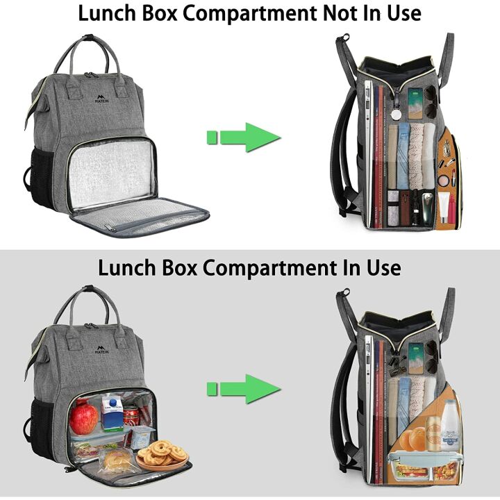 Insulated Lunch Backpack with USB Port for Work & School