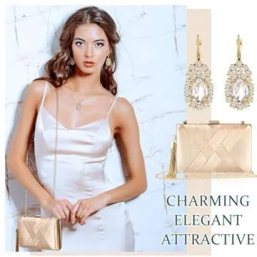 Elegant Quelay Evening Clutch Purse Jewelry Set