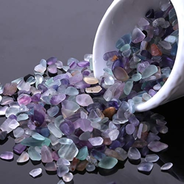 Kingyao Fluorite Crystals 1 lb Healing Chips for Decor