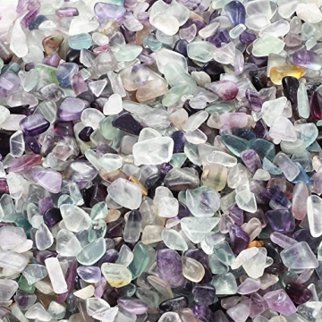 Kingyao Fluorite Crystals 1 lb Healing Chips for Decor