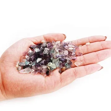 Kingyao Fluorite Crystals 1 lb Healing Chips for Decor