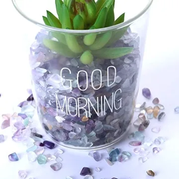 Kingyao Fluorite Crystals 1 lb Healing Chips for Decor