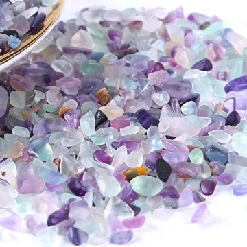 Kingyao Fluorite Crystals 1 lb Healing Chips for Decor