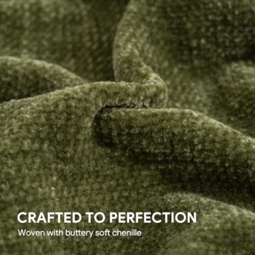 RECYCO Throw Blanket Soft Cozy Chenille Throw Blanket with Fringe Tassel for Couch Sofa Chair Bed Living Room Gift (Loden Green, 50'' x 60'')