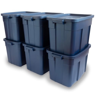 Rubbermaid Roughneck Tote 18 Gal 6 Pack - Durable Stackable Bins for Any Need