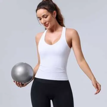 Stylish Evercute Yoga Crop Tanks with Built-in Bra