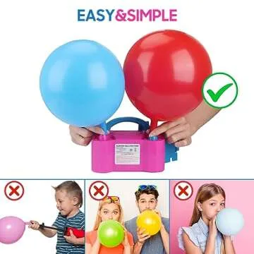OWill Electric Balloon Pump,Portable Air Blower with Dual Nozzle Machine Inflator for Fast, (110V-120V 600W) Efficient and Easy Bulk Balloons Filling Different Occasions
