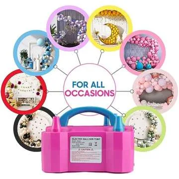 OWill Electric Balloon Pump,Portable Air Blower with Dual Nozzle Machine Inflator for Fast, (110V-120V 600W) Efficient and Easy Bulk Balloons Filling Different Occasions