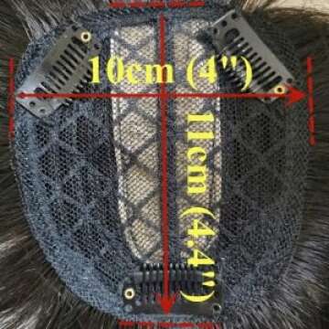 Invisible Human Hair Toppers For Women Clip In Toppers With 3D Air Bangs Fringe Straight 10x11cm Middle Part PU Scalp Wiglets Hairpieces Increase Hair Volume (30cm, Dark Brown)