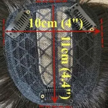 Invisible Human Hair Toppers For Women Clip In Toppers With 3D Air Bangs Fringe Straight 10x11cm Middle Part PU Scalp Wiglets Hairpieces Increase Hair Volume (30cm, Dark Brown)