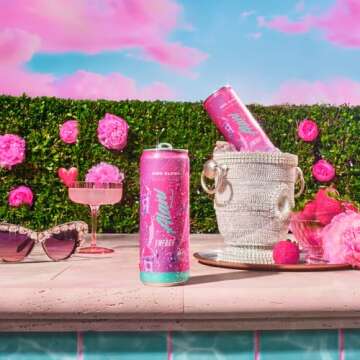Alani Nu PINK SLUSH Sugar Free Low Calorie Energy Drinks | 200mg Caffeine | Paris Hilton x Alani Nu | Biotin B Vitamins | Zero Sugar | 15 Calories | 12 Fl Oz Cans | 12 Pack