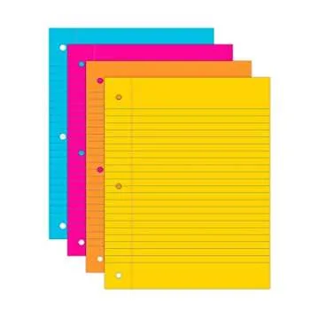 Astrobrights® Filler Paper, 8" x 10 1/2", Wide Ruled, 20 Lb, FSC® Certified, Assorted Colors, Pack Of 100 Sheets