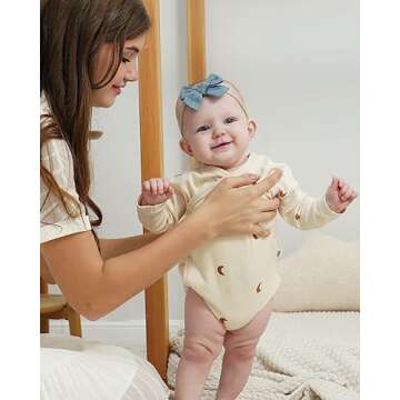 jollybows 12pcs Baby Girls Hair Bows Nylon Elastic Headband Hair Accessories for Infants Toddlers Newborn