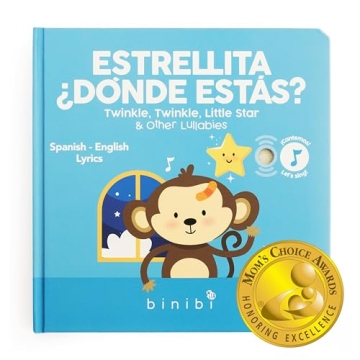 Binibi Spanish Musical Book for Toddlers 1-3 Estrellita ¿Dónde Estás? & Other Nursery Rhymes | Sp...
