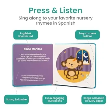 Bilingual Spanish Musical Book for Toddlers 1-3