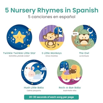 Bilingual Spanish Musical Book for Toddlers 1-3