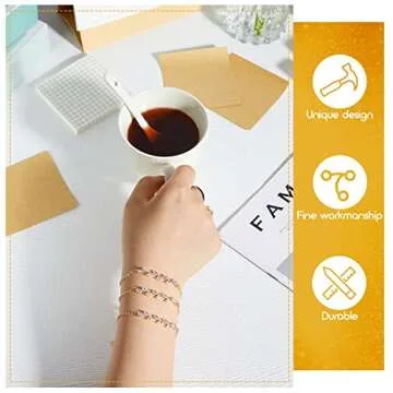 6 Pcs Bridesmaid Gifts, Dainty Bracelets, Tiny Zirconia Leaf, Adjustable Bridal Bracelet Jewelry(Gold)