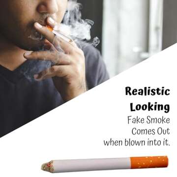 4E's Novelty 2 Long Cigarette Holders & 2 Fake Puff Cigarettes with Smoke for Halloween Accessories for Women Costumes Gatsby Roaring 1920s Flapper Costume Photo Prop