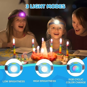 Everbrite Rechargeable Kids Headlamp with RGB Color Fun