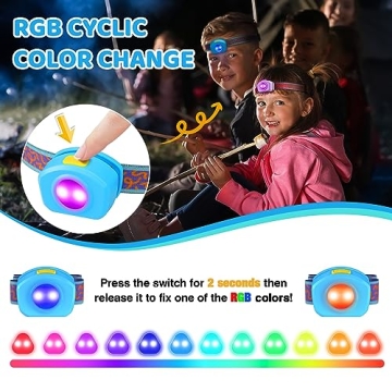 Everbrite Rechargeable Kids Headlamp with RGB Color Fun