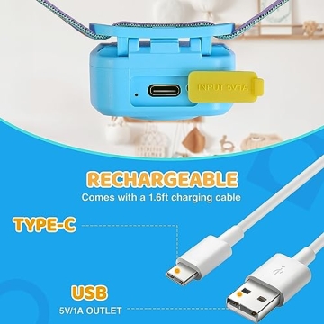 Everbrite Rechargeable Kids Headlamp with RGB Color Fun