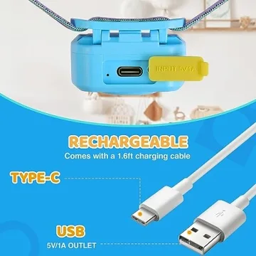 Everbrite Rechargeable Kids Headlamp with RGB Color Fun