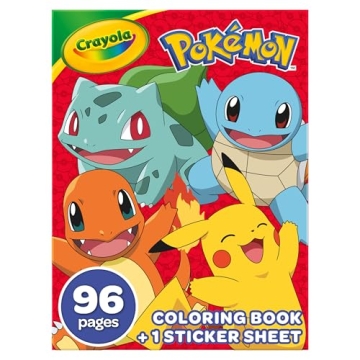 Crayola Pokemon Coloring Book, 96 Coloring Pages, Gift for Kids 3, 4, 5, 6