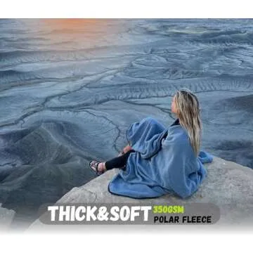 SUITEDNOMAD Large Waterproof Outdoor Stadium Blanket, Windproof and Warm Double Sided Fleece Throw, Great for Cold Weather Camping,Picnic,Sports,Festivals,Dogs